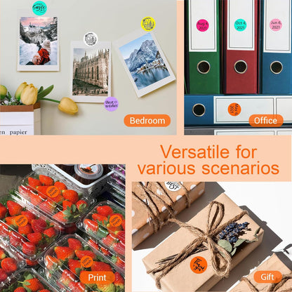 1 Inch Circle Dot Stickers 1000 PCS Color Coding Thermal Labels Dots Writable Printable Small Round Stickers for Office, Classroom, Inventory, Garage, Organizing Storage, DIY, Orange