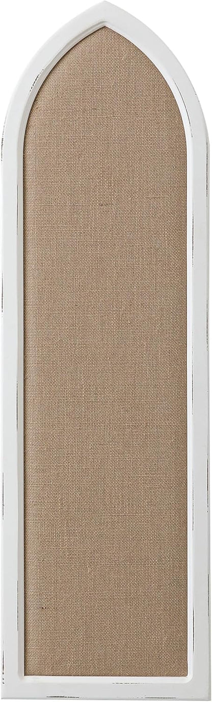 SOFE Arched Long Framed Bulletin Board for Wall, 39 × 12 Inches Fabric Pin Board, Decorative Rustic Dream Boards/Vision Boards, Message Picture Display Board/Wall Decor for Office Home