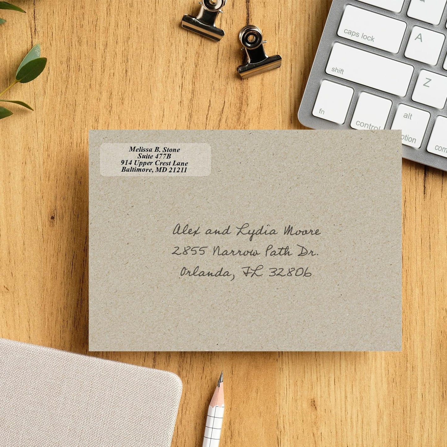 Clear Personalized Return Address Labels Without Dispenser - Roll of 500 Custom See Through Transparent Stickers