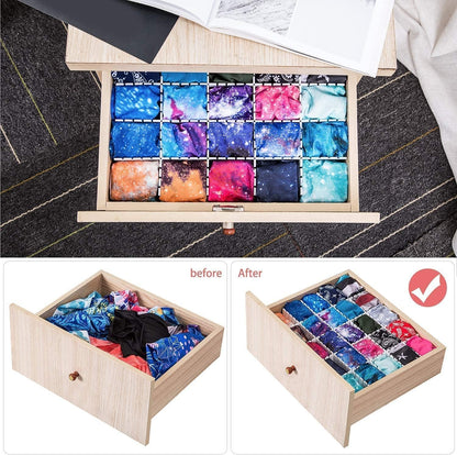 18Pcs Drawer Dividers, Adjustable Drawer Organizer for Socks, Underwear, Makeup, Can Help Tidy Kitchen, Bedroom, Dresser Black