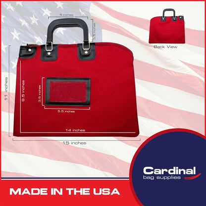 Fire Resistant Security Money Bag with Lock, Water Repellent, Safe Storage, Protects Important Valuables, 15 x 11 Inch (Red)