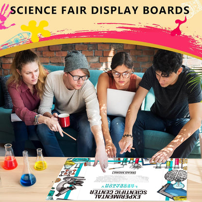 HAUTOCO 4 Pcs Medium Trifold Poster Board 26 x 15.74 inches Tri Fold Presentation Boards White Corrugated Project Boards for Science Fair, School Project, Event Displays, Business