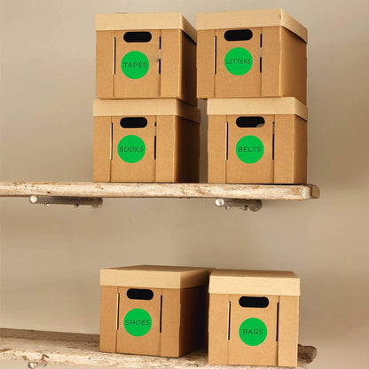 PARLAIM 3 Inch Round Color-Code Dot Stickers, 500 Color Coding Circle Labels per Roll Dispenser Box for Inventory, Green