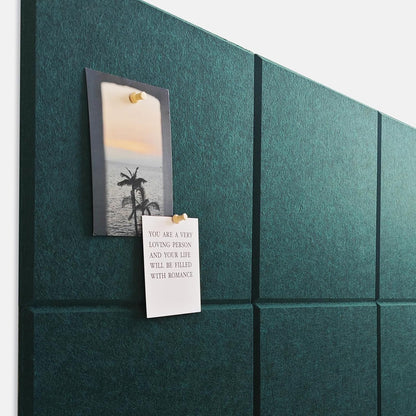 Large Cork Board for Office Wall Decor,48"x36"-12 Pack Felt Wall Tiles with Safe Removable Adhesive Tabs, 1/2" Thick, Felt Bulletin Board Pin Board Cork Boards for Walls - Dark Green