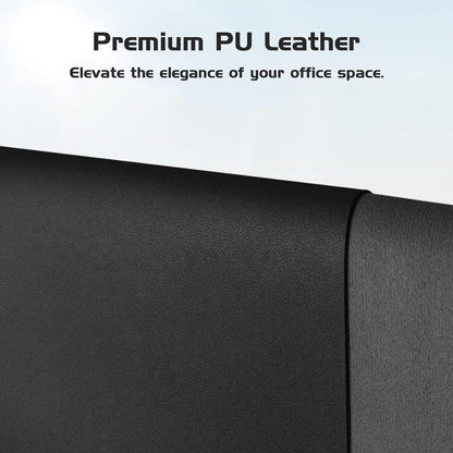 Aothia Leather Desk Pad Protector, Office Mat, Large Mouse Pad, Laptop Desk Pad, Non-Slip PU Leather Blotter, Waterproof Writing Pad for Office and Home (Black, 47" x 17")