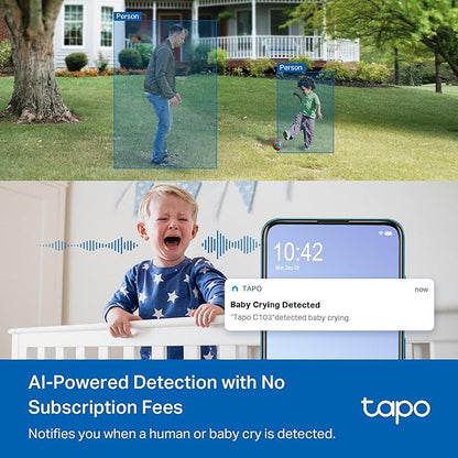 Tapo 2K 3MP Pan/Tilt Indoor/Outdoor Security Camera - Free Person/Baby Cry Detect & Track, 360° View, Color Night Vision, SD/Cloud Storage, Works w/Alexa & Google Assistant, HybridCam 360 (2-Pack)