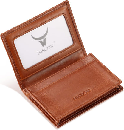 Leather Business Card Case Holder for Men & Women, Italian Calfskin