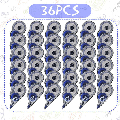 Chivao 36 Pack White Correction Tape, Classroom Correction Tape Wipe out Easy to Use Applicator Translucent Dispenser Shows for School Office Note Journal, 0.2 Inch x 39.4 Feet