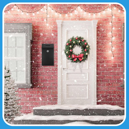 Metal Donation Cash Box Collection Safe Suggestion Box with Lock Wall Mounted Mailbox Delivery Ballot Container for Home Office Outdoor Door