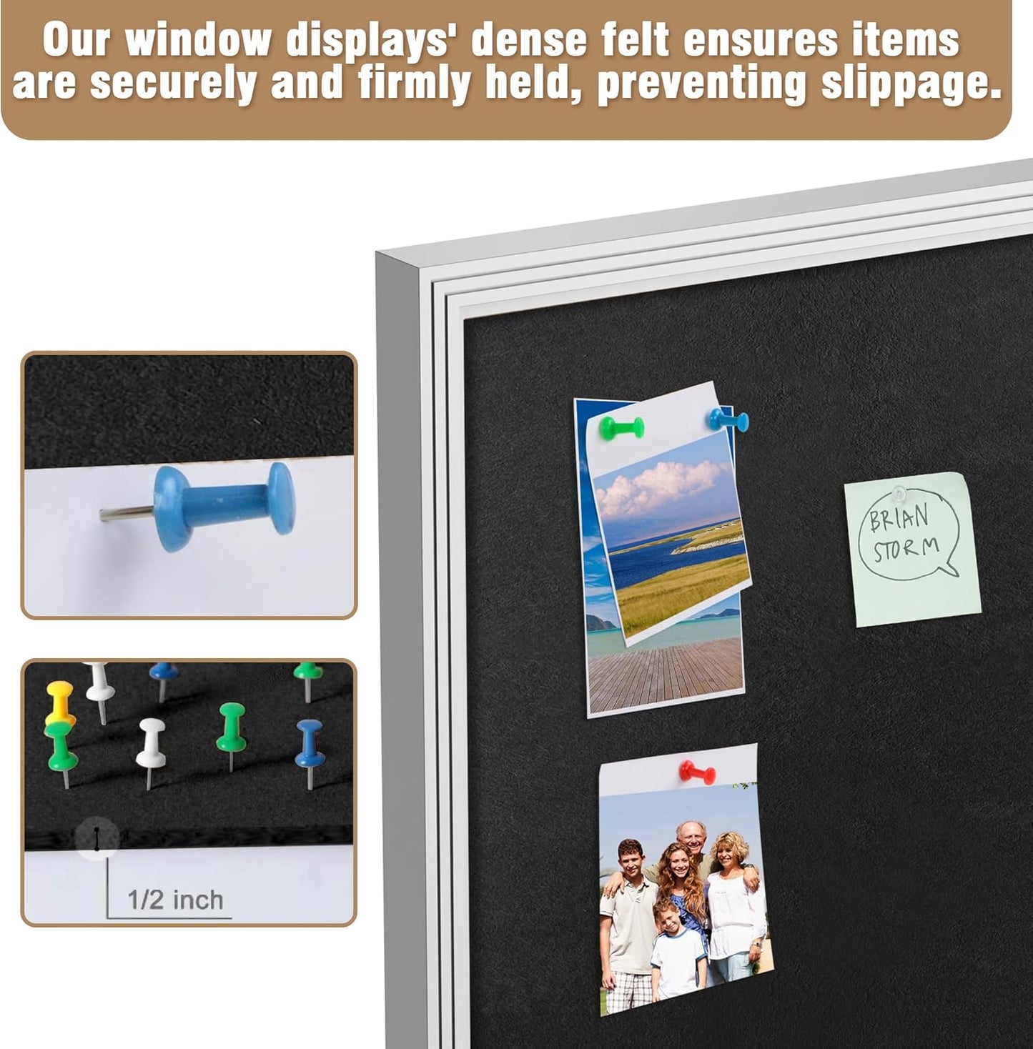 70"x34" Enclosed Bulletin Board, Outdoor Lockable Weather-Resistant Aluminum Cork Noticeboard for School & Office, Silver Frame w/Black Flet