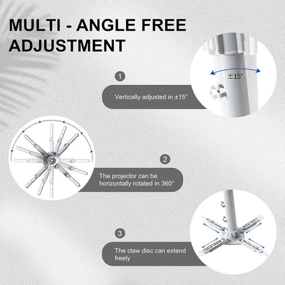 Jomard Universal Projector Ceiling Mount, Adjustable Height Extendable Arms, Wall Or Ceiling Projector Mount for Home and Office