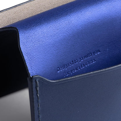 Bellroy Under Cover (slimline leather card wallet/holder with card storage, quick access slot, plus space for folded bills) - Navy