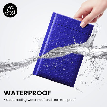 Fuxury 100Pcs 4x8 Bubble Mailers Royal Blue Shipping Padded Envelopes Usable Size 4x7' Waterproof Mailing Envelopes Bubble Padded for Mailing,Packaging, Small Business