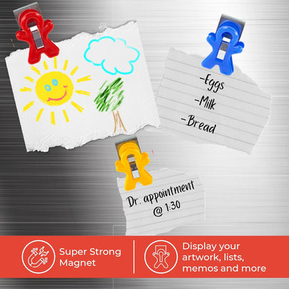 The Pencil Grip Magnet Man Magnetic Clip, Assorted Colors, Pack of 10