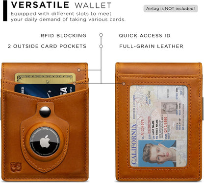 SERMAN BRANDS Money Clip Wallet - Mens Wallets slim Front Pocket RFID Blocking Card Holder Minimalist Mini Bifold