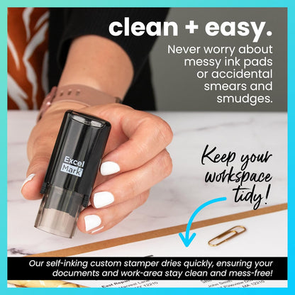 ExcelMark Round Teacher Stamp - Purr-FECT! - RED Ink