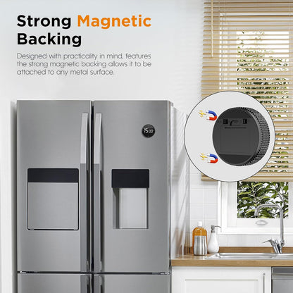 Upgrade Digital Kitchen Timer - 2 Pack Magnetic Countdown Countup Visual Pomodoro Timer with Large LED Display, 3-Preset Times, 3 Volume Levels, Ideal for Cooking, Baking and Fitness (2, Black)