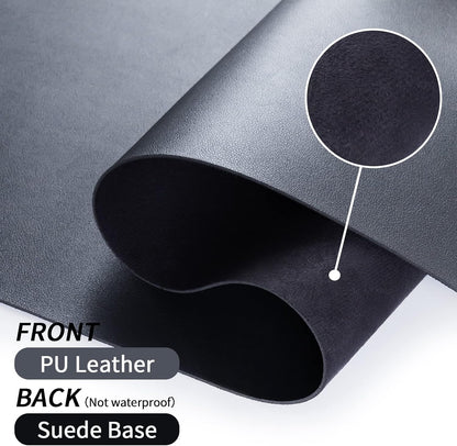 Leather Desk Pad, Mouse Pad, Non-Slip Desk Protector Mat, Leather Desk Blotter, Computer Desk Pad, Waterproof Desk Mat for Home Office and Decor - Black (31.5×15.7 Inches)