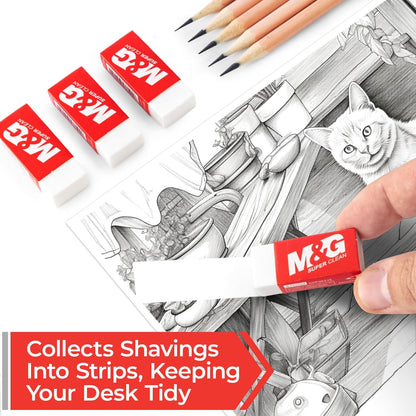 M&G Pencil Eraser for Kids, 30 Pack, White Erasers Bulk, Erasers for Artists, Drawing Erasers for Sketching, Small Pencil Erasers, Art Erasers for Drawing, School Erasers Office Supplies