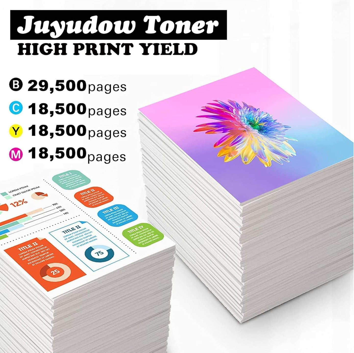 MP C3503 Toner for Ricoh MP C3003 Toner Cartridge Compatible for Ricoh Aficio Lanier Savin MP C3003 C3503 C3004 C3504 C3004ex C3504ex (4 Pack) Part#: 841813 841814 841815 841816 High Yield