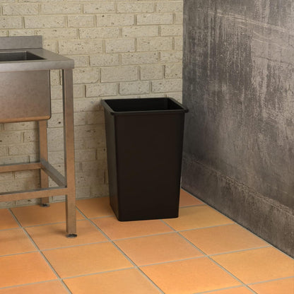 35 Gallon Black Square Commercial Trash Can