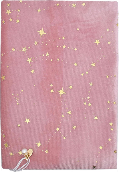 BLBMH A5 Book Covers for Paperbacks Book Cover for Privacy Fit for 5.5x8.3 inch Adjustable Book Sleeve Cover for Women Over 15 Diary Softcover Protector for Notebook - Velvet Pink