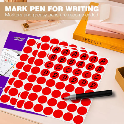 PARLAIM 1 inch Round Red Dot Sticker,720PCS Permanent Adhesive Color Code Circle Sticker Labels for Office Classroom Garage Sale