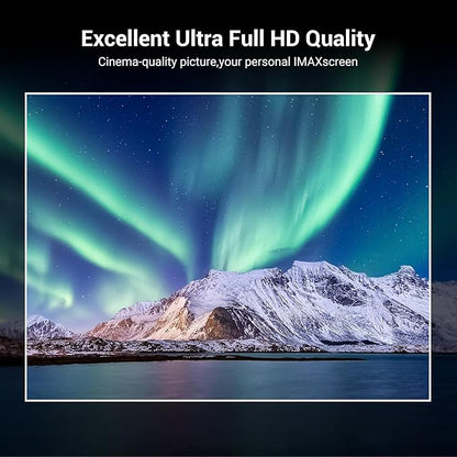 Projector-4K with WiFi and Bluetooth [2500 ANSI / AI Auto Focus / Official Licensed Apps], Outdoor Movie Projector with Smart TV OS 2.0 & Dolby, HAPPRUN Home Theater Projector for Indoor/Outdoor Use