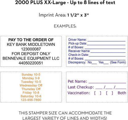COLOP XXL Size Self Inking Custom Signature Stamp - Choose from Many Fonts & 15 Ink Colors