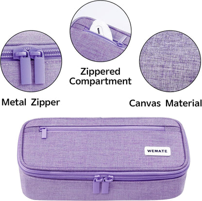 WEMATE Pencil Case, Large Storage Organizer for Stationery, Back - to - School Essential, Teacher Must - have, Big Pencil Pouch, Marker Case School Supplies for College & High School