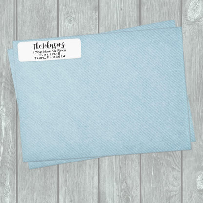 Mixed Script Font Rolled Address Labels/Roll of 250 Chic Black and White Personalized Address Labels/Designer Return Address Stickers in Elegant Plastic Dispenser