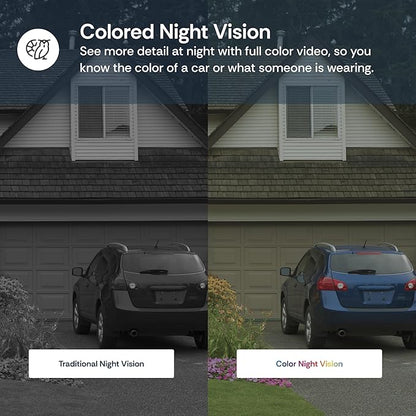 Luna 2K QHD Security Camera Indoor/Outdoor, 2.4GHzWired IP65 WiFi Camera for Home Security, Color Night Vision, Spotlight/Siren, AI Motion Detection, Smart Alerts, App Control (1, Black)