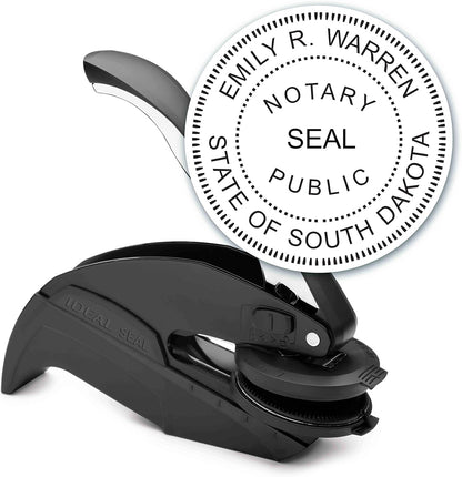 MaxMark Notary Seal Round Embosser for South Dakota State - Includes Gold Burst Seal Labels (50 Count)