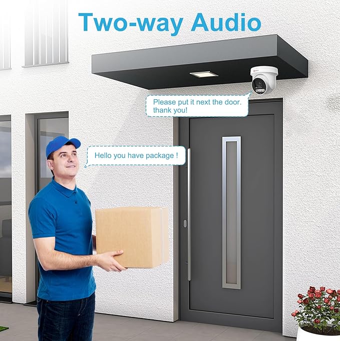 Anpviz 4K 8MP PoE PTZ Camera Outdoor, 5X Optical Zoom 2.7~13.5mm Lens, Pan 280° Tilt 90° IP Security Camera Human Vehicle Detection, Spotlight&Sound Alarm, 2 Way Talk, SD Card Slot, IP66 (U Series)