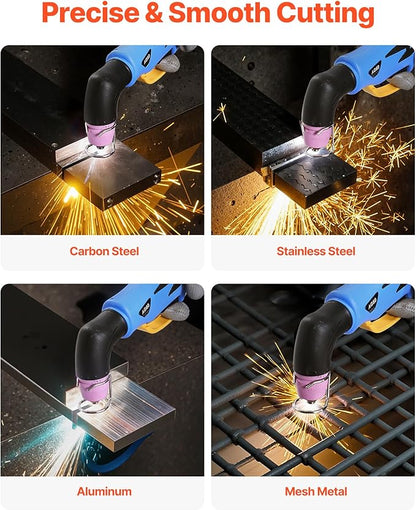 VEVOR Plasma Cutter, 50A Non-Touch Pilot Arc Plasma Cutting Machine, 110V/220V Dual Voltage Digital Display IGBT Inverter - with 2T/4T Function & Adjustable PA/PT Time for Home Repairs, Workshops