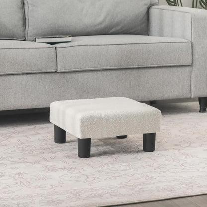 Joveco Small Foot Stool Ottoman, Cotton Line Square Footstool Upholstered Footrest Foot Rest for Chair, Under Desk, Office, Living Room, Pinstripe White