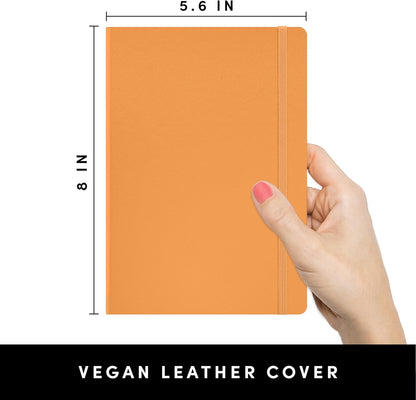 PAPERAGE Lined Journal Notebook, (Marigold), 160 Pages, Medium 5.6 in x 8 in - 100 GSM Thick Paper – Hardcover Journaling Notebook for Work, School & Note Taking