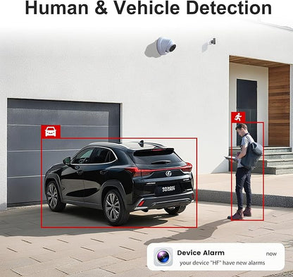 Anpviz 12MP 16CH NVR PoE Security Camera System, 8PCS 3K 6MP Wired IP Turret Cameras Outdoor with AI Human Vehicle Detection, Smart Color Night Vision, Built in Mic, 12MP PoE NVR with 4TB HDD, NDAA