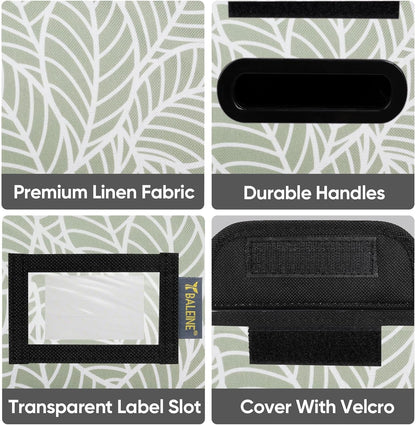 BALEINE File Organizer Box with Lid, Collapsible File Folder Organizer with Plastic Slide, Hanging File Folder Box for Office Document Storage (2 Pack, Antique Foliage, S)