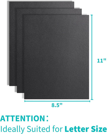 Binditek 200 Pack 16 Mil Sand-Textured Polycover, Midweight Binding Front and Back Covers, Lightly Sanded Finish, 8-1/2" x 11", Square Corners, Un-Punched, Black