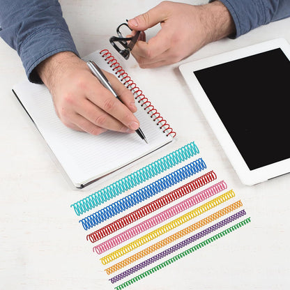 120 Pack Plastic Spiral Binding Coils Binder Binding Spirals Rings 8 Size Spiral Binding Wire Combs Spines Coils, 4:1 Pitch, 1/4 5/16 3/8 1/2 9/16 5/8 3/4 7/8 Inch (Multicolor)