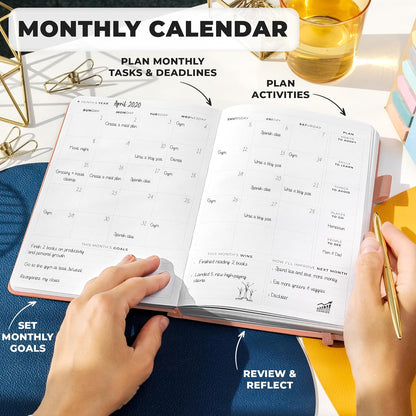 Clever Fox Planner Premium Edition – Undated Luxurious Weekly & Monthly Planner to Increase Productivity and Hit Your Goals – Organizer – Start Anytime, A5, Lasts 1 Year, Light Pink (Weekly)
