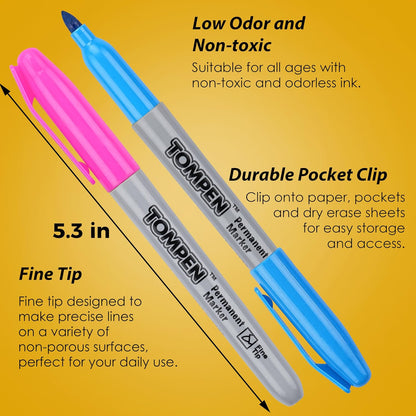 Permanent Markers,Fine Tip,160 Pack Bulk,16 Assorted Multicolor Colors,Waterproof Permanent Marker Pens with Quick Drying on Wood,Plastic,Paper,Metal,Mirror for Office School Classroom Home