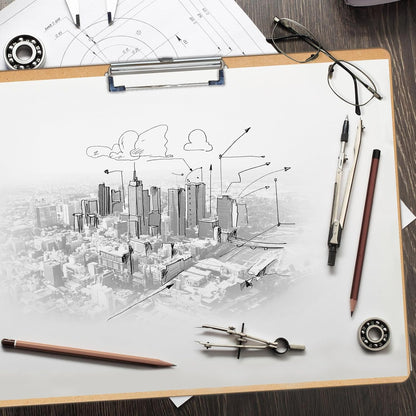 2 PCS Extra Large 11x17 clipboard, Wood Cleats with Low Profile Clips for Drawing, Sketching, and Art Boards, Horizontal Wood Lapping, Landscape Layout (3mm Thickness (2Pack11x17 Clipboard)