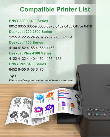 67XL Ink Cartridges Black Color Combo Pack Replacement for HP Ink 67 HP67XL 67 XL Compatible with DeskJet 2755e 2700 2700e 4155e 4100 Envy 6000 6055e 6455e Printer