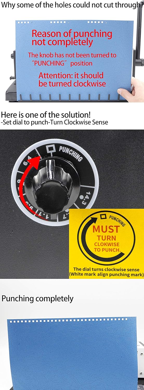 Rayson TD1202 Binding Machine, 3:1 Pitch Wire Binder, Punching 12 Sheets/Binding 120 Sheets with Sturdy Metal Construction