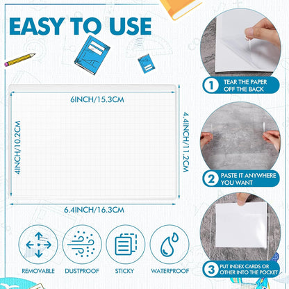 Outus Self Adhesive Shop Ticket Holders Clear Plastic Sleeves Adhesive Pockets Work Order Job Ticket Holders for Home Office Posting Signs(6 x 4 Inch,30 Pcs)