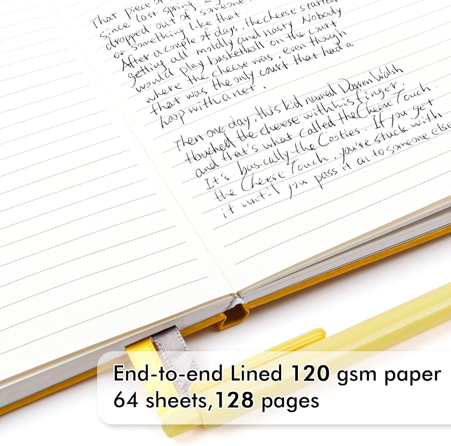 feela 8 Pack Journal Notebook Bulk for School, Hardcover Business Notebooks Classic Ruled Lined Journals with Pen Holder for Work Note Taking, with 8 Black Pens, 120 GSM, 5.1”x8.3”, A5, Yellow