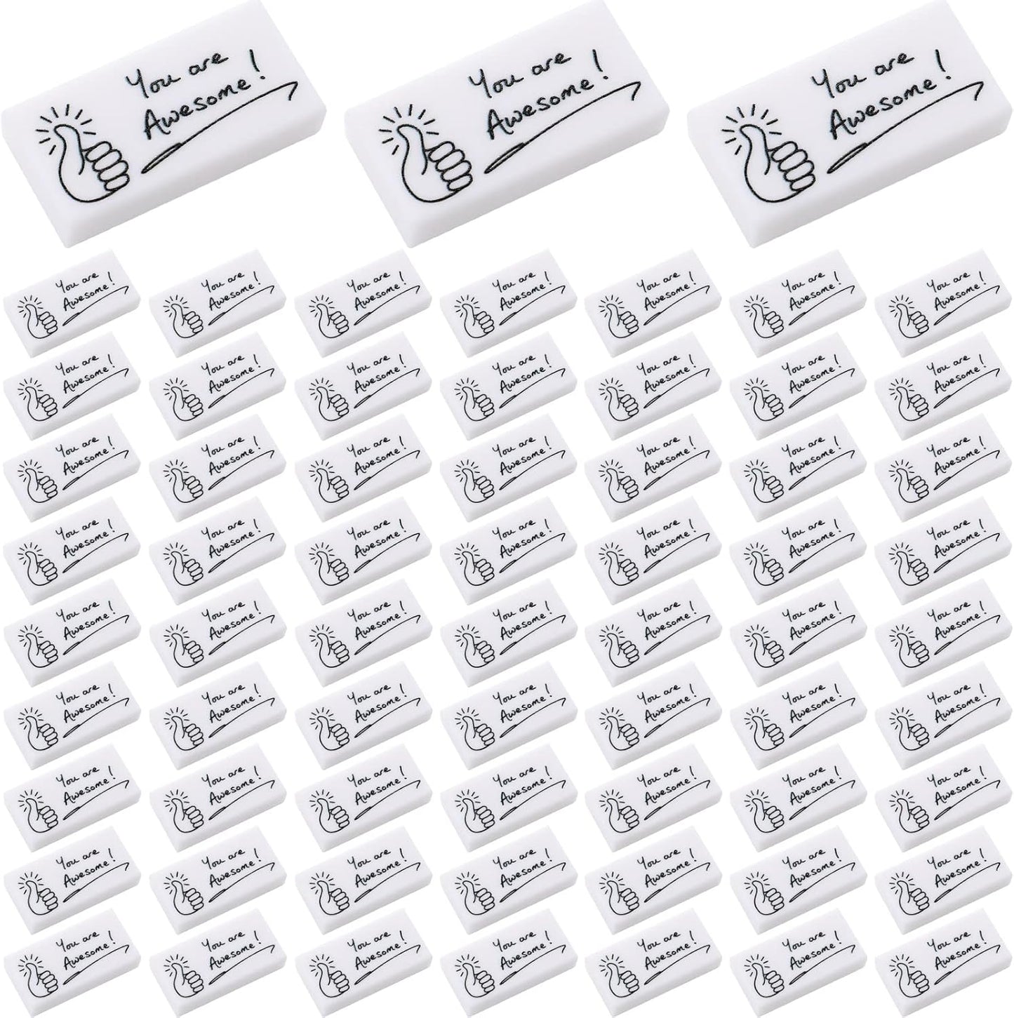Fuutreo 200 Pcs Welcome Back to School Gifts for Students Inspirational Pencil Erasers Bulk You are Awesome White Cute Fun Erasers First Day of School Gifts Classroom Prizes from Teachers