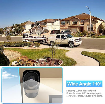 4MP Bullet PoE Camera, Outdoor IP67 Rated IP Security Camera, Night Vision up to 100ft, 2.8mm Lens Wide Angle 110°, Built-in Mic, Motion Alarm, Human/Vehicle Detection, INB4FR37E-B (Black)